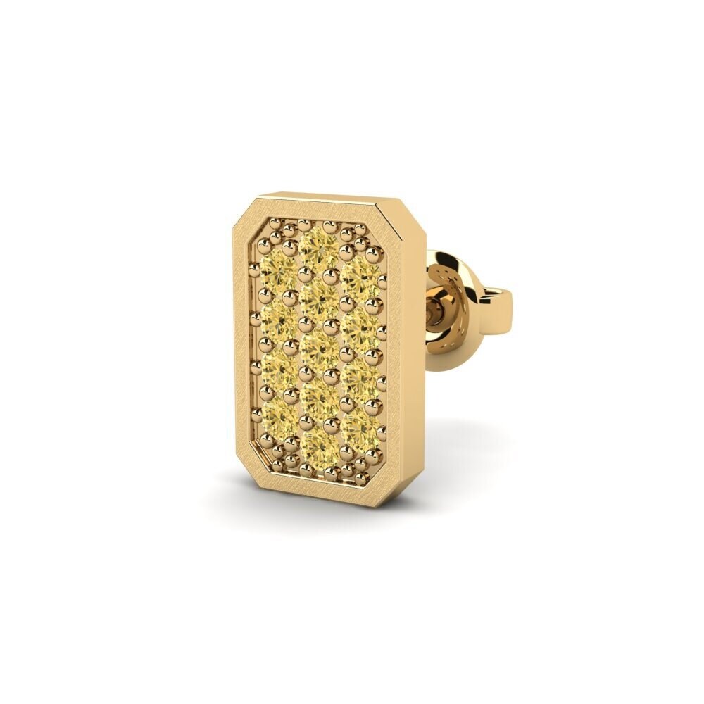 14ct Yellow Gold Yellow Diamond Men's Earring Grossglockner