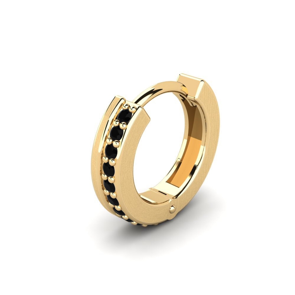 9k Oro Amarillo Zafiro negro Pendiente para hombre Heinola