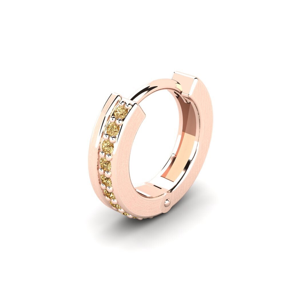 14ct Rose Gold Brown Diamond Men's Earring Heinola