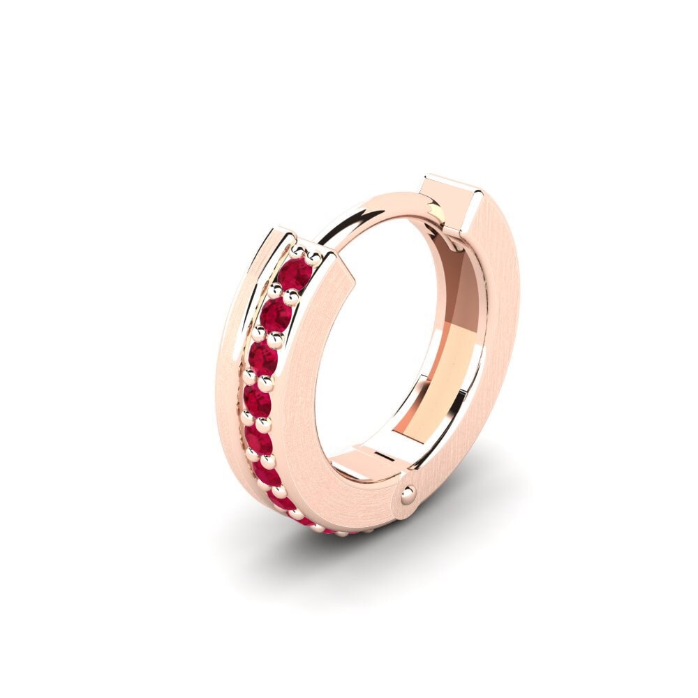 18ct Rose Gold Ruby Men's Earring Heinola