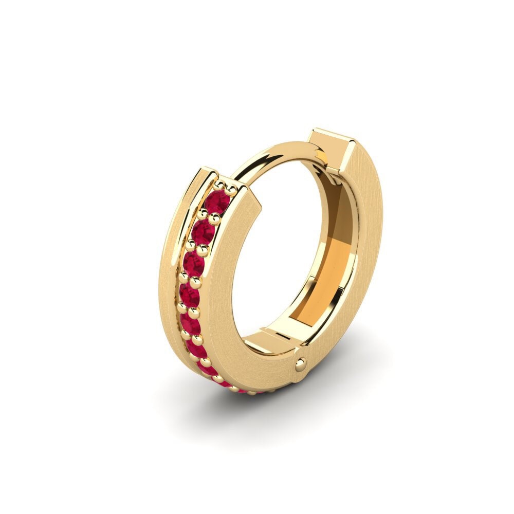 14ct Yellow Gold Ruby Men's Earring Heinola