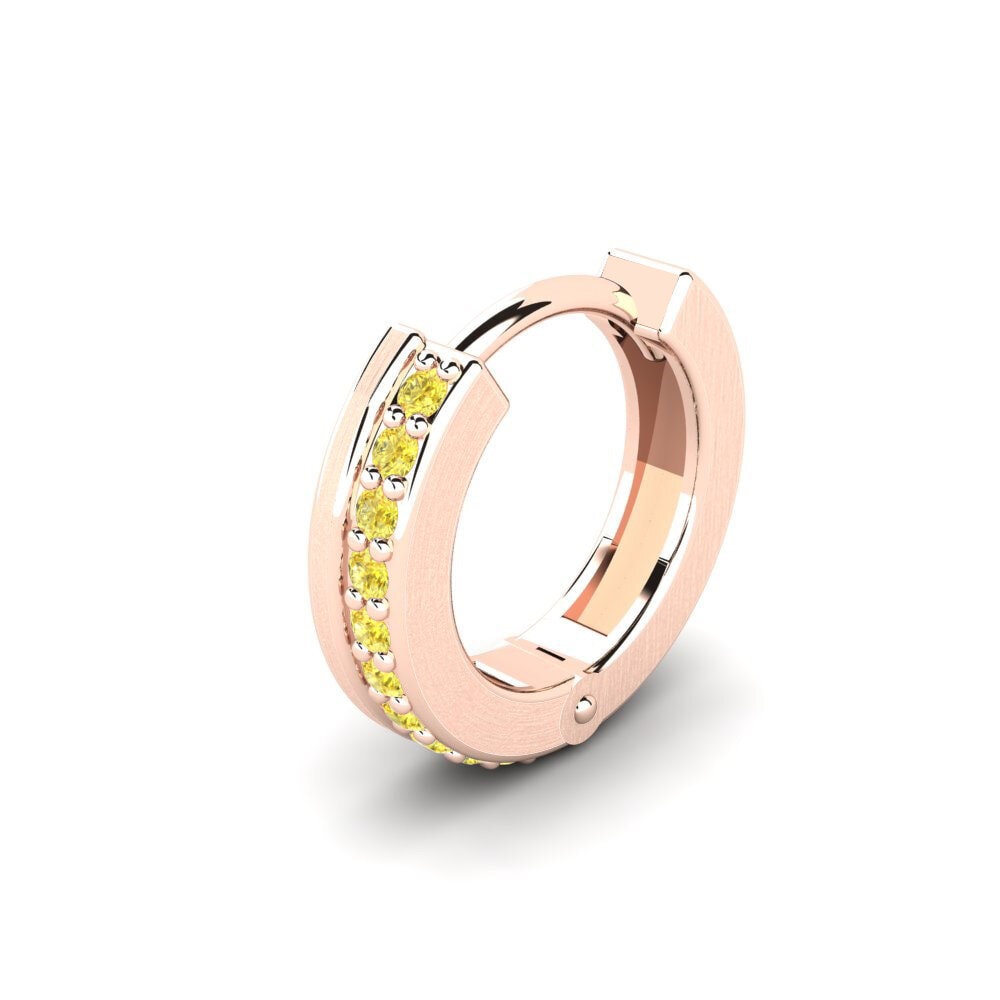 9ct Rose Gold Yellow Sapphire Men's Earring Heinola