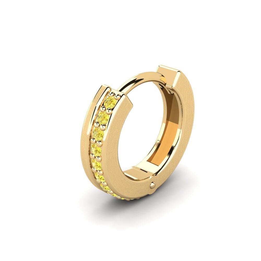 14ct Yellow Gold Yellow Sapphire Men's Earring Heinola