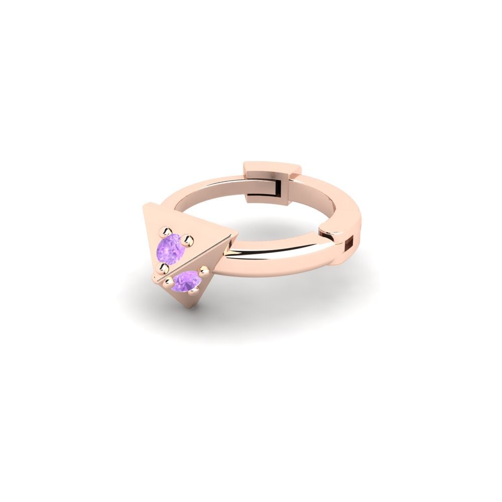 9k Oro Rosa Amatista Piercing oreja hombre Hintere