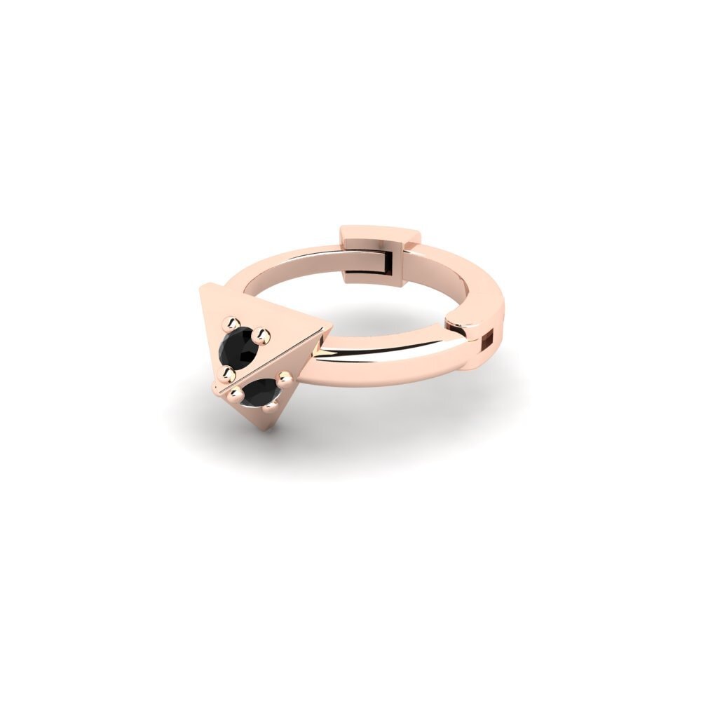 18ct Rose Gold Black Onyx Men's Piercing Hintere