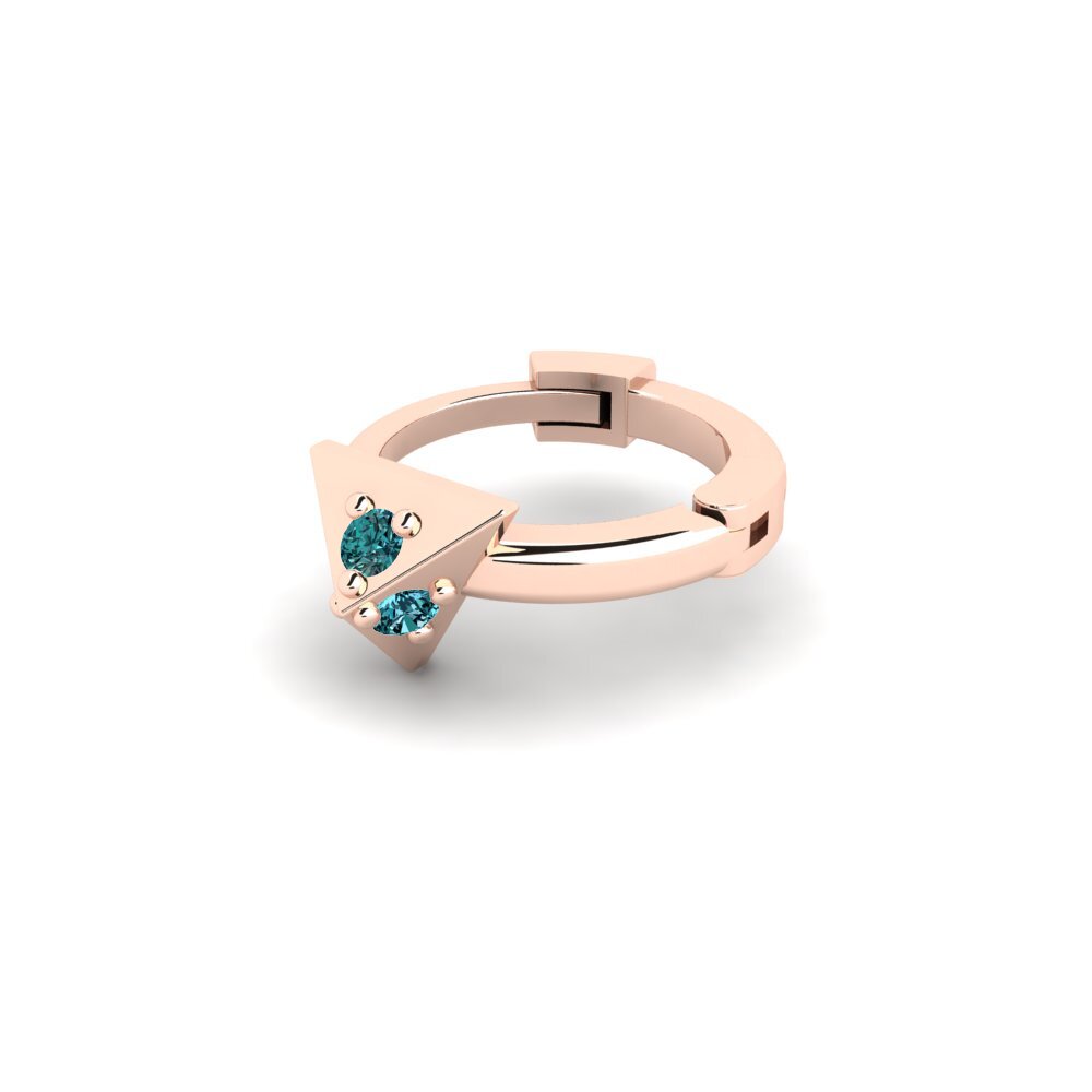 14ct Rose Gold Blue Diamond Men's Piercing Hintere
