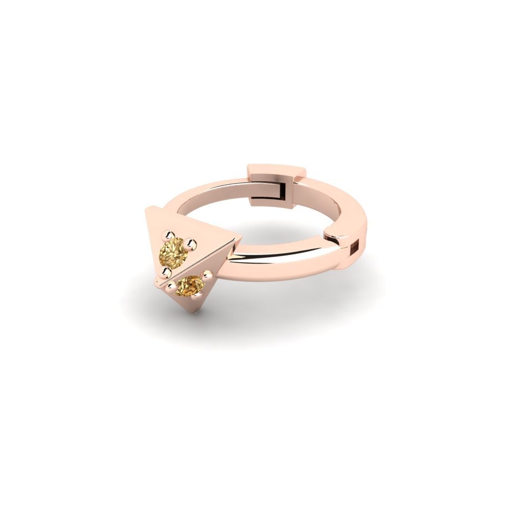 14ct Rose Gold Brown Diamond Men's Piercing Hintere