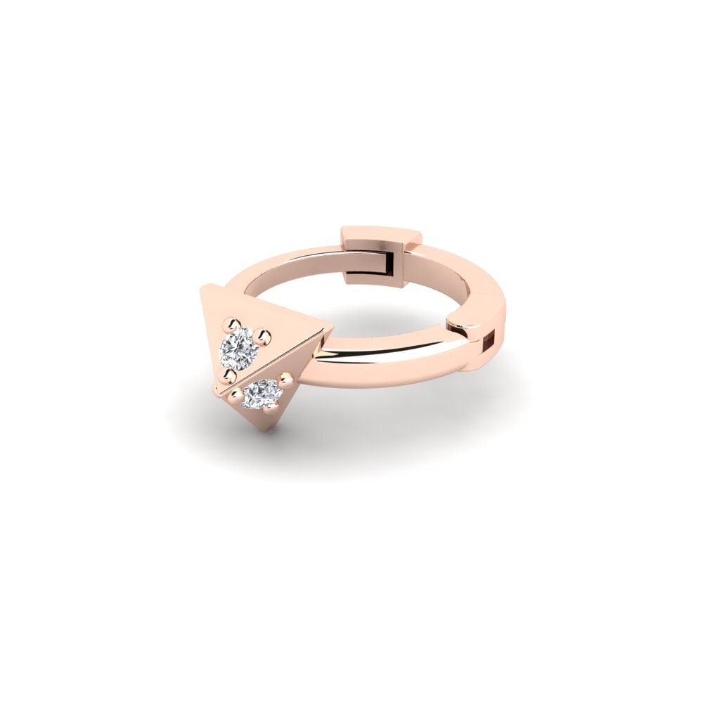 18k Oro Rosa Diamante Piercing oreja hombre Hintere