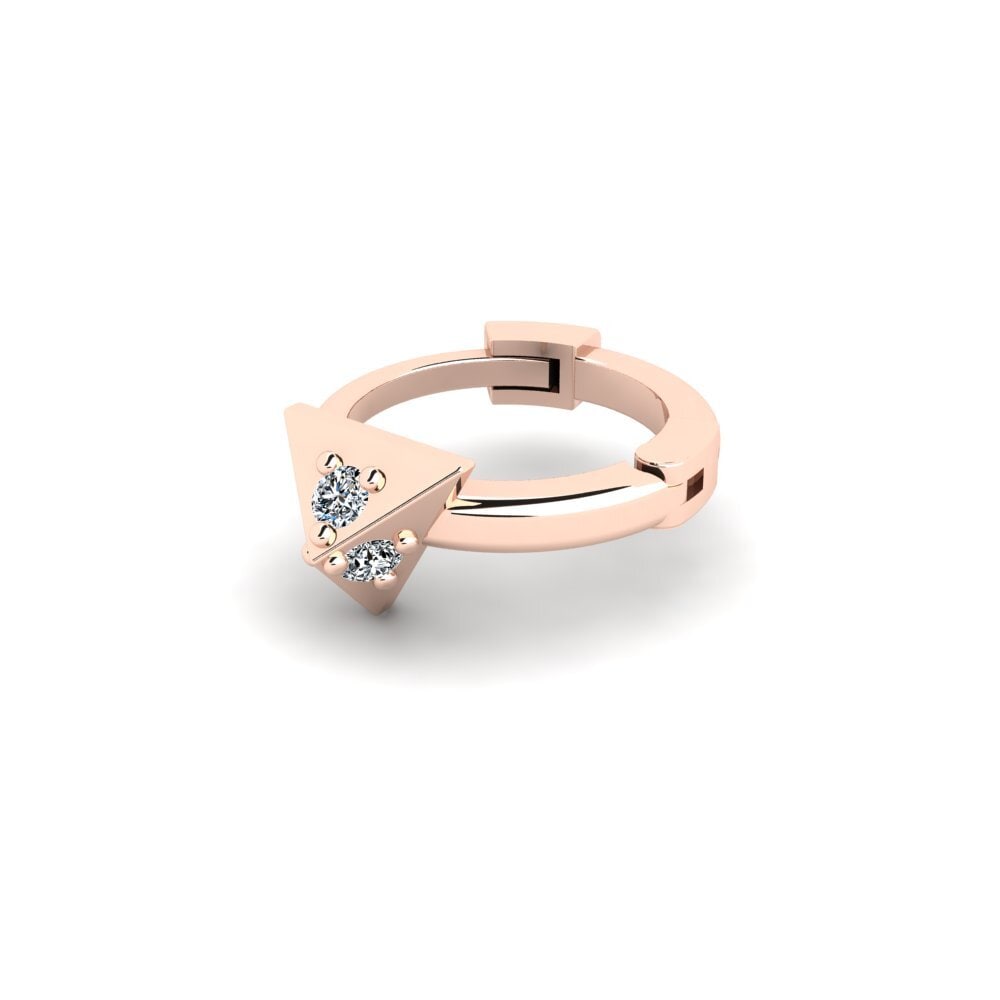 9k Oro Rosa Circonita Piercing oreja hombre Hintere