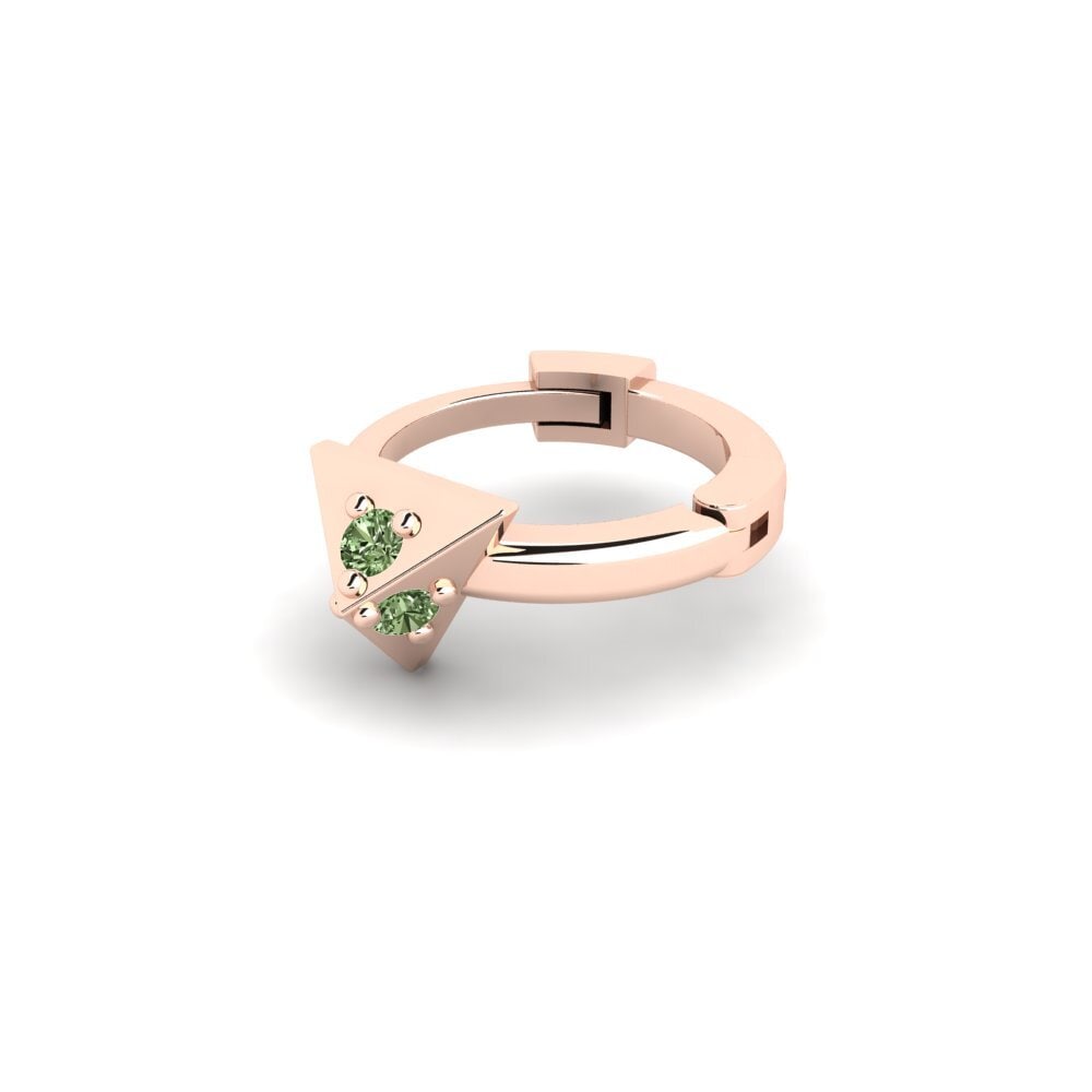 18k Oro Rosa Diamante Verde Piercing oreja hombre Hintere
