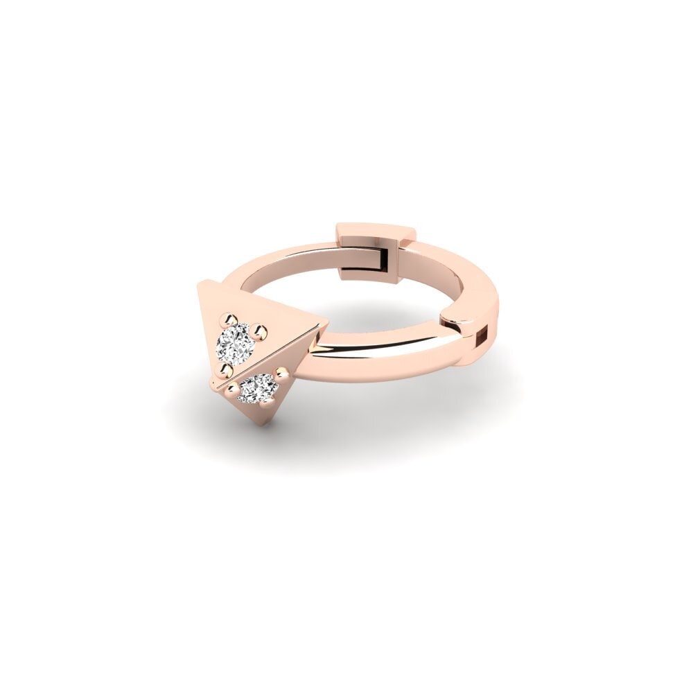 14ct Rose Gold Moissanite Men's Piercing Hintere