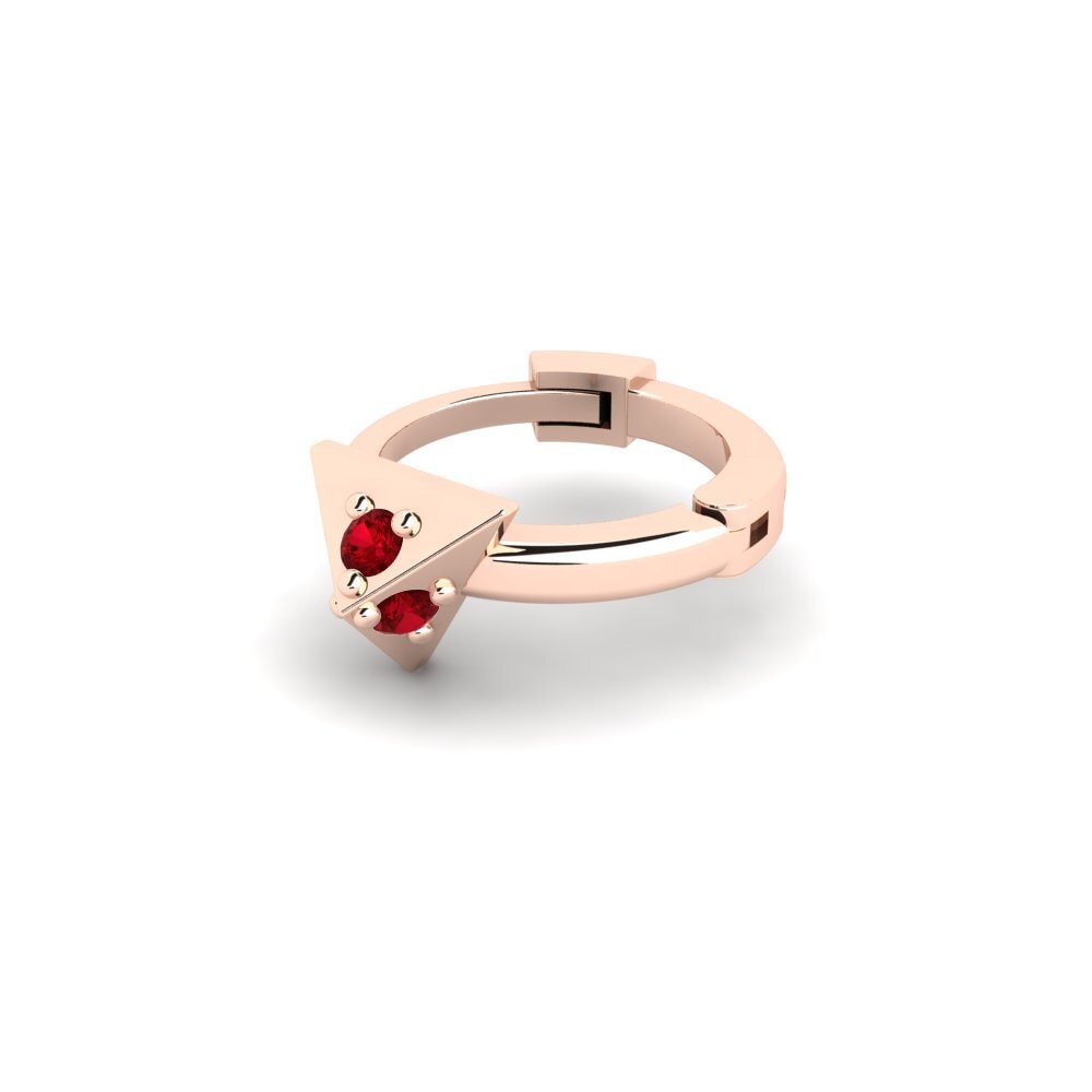 9k Oro Rosa Circonita Roja Piercing oreja hombre Hintere