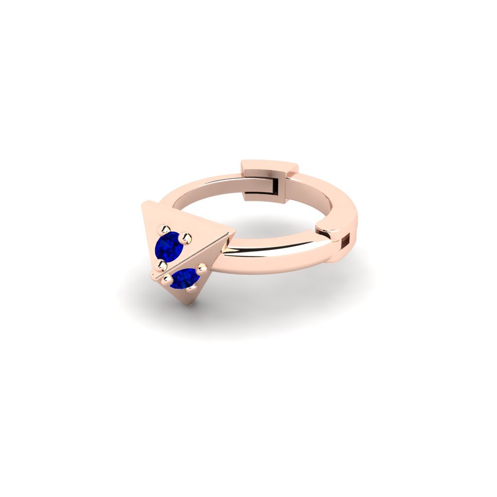14ct Rose Gold Sapphire Men's Piercing Hintere