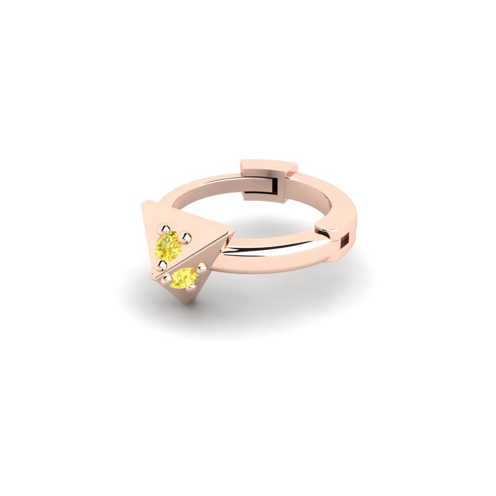 14ct Rose Gold Yellow Sapphire Men's Piercing Hintere
