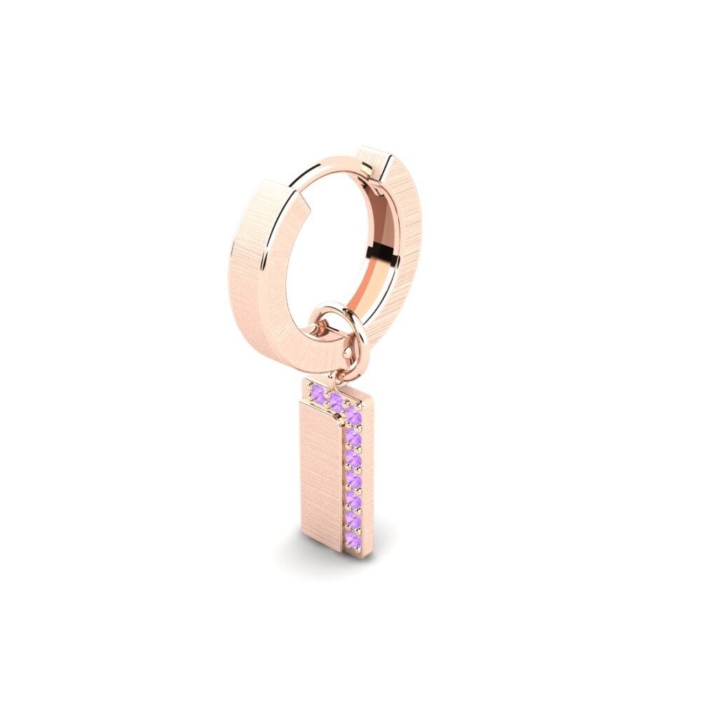 9k Oro Rosa Amatista Pendiente para hombre Joensu