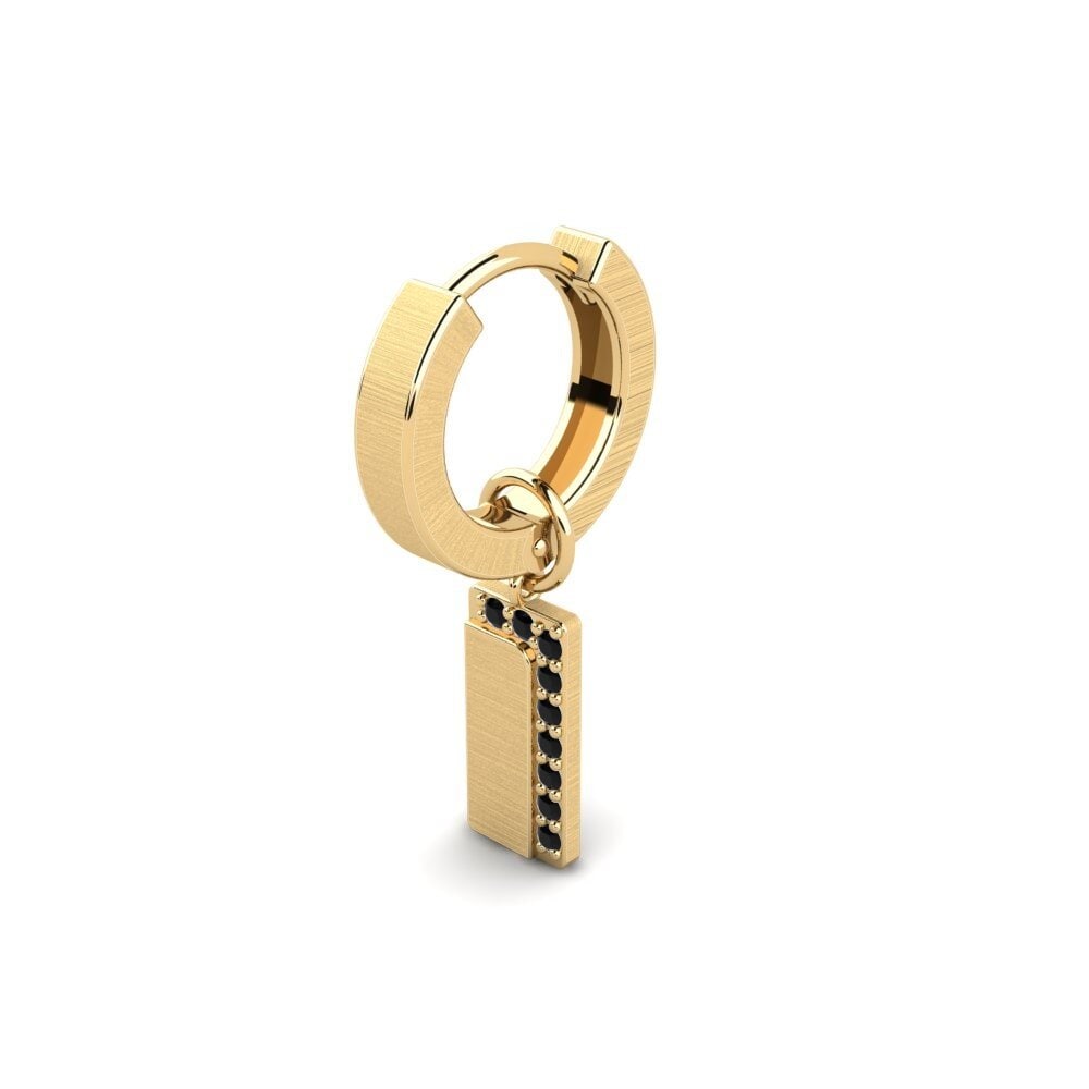 14ct Yellow Gold Black Onyx Men's Earring Joensu