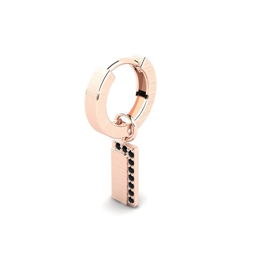 9ct Rose Gold Black Diamond Men's Earring Joensu