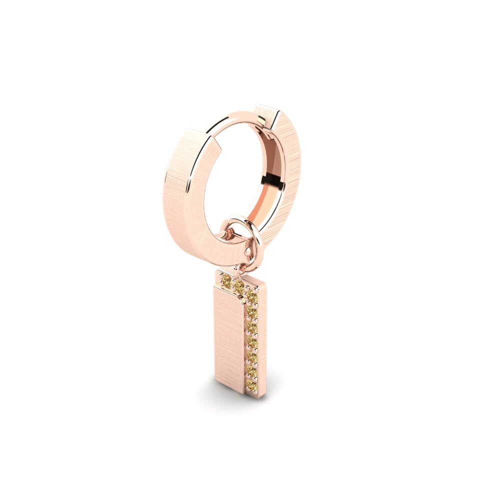 14ct Rose Gold Brown Diamond Men's Earring Joensu