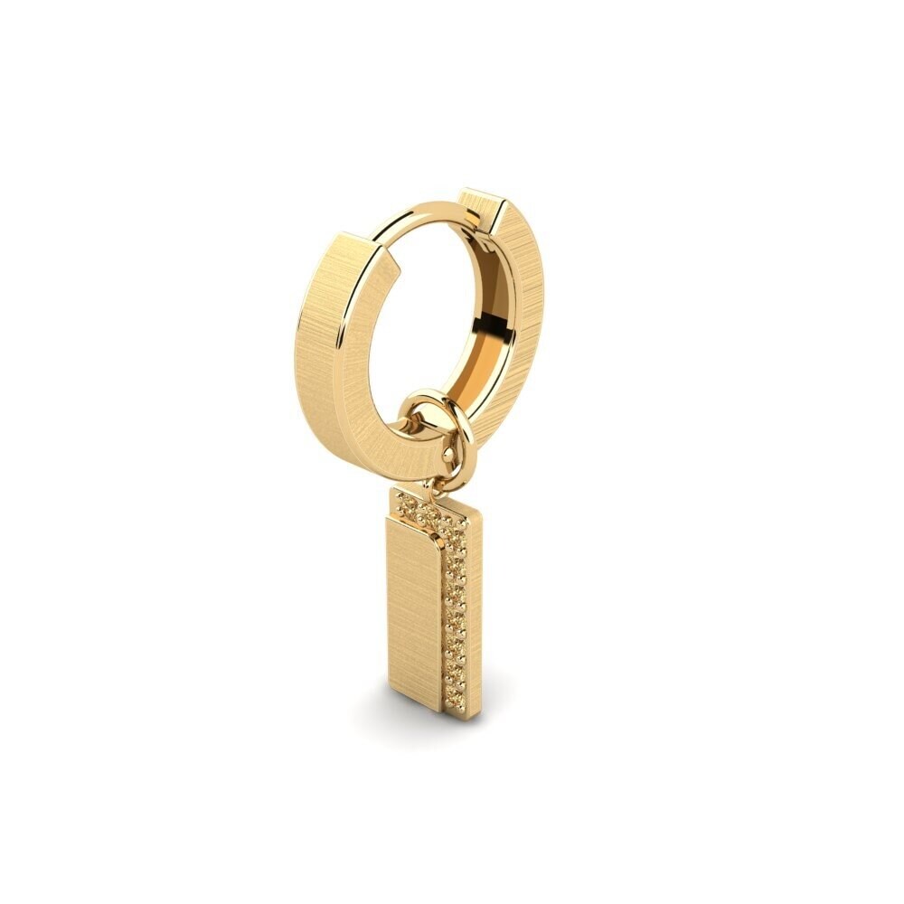14ct Yellow Gold Brown Diamond Men's Earring Joensu