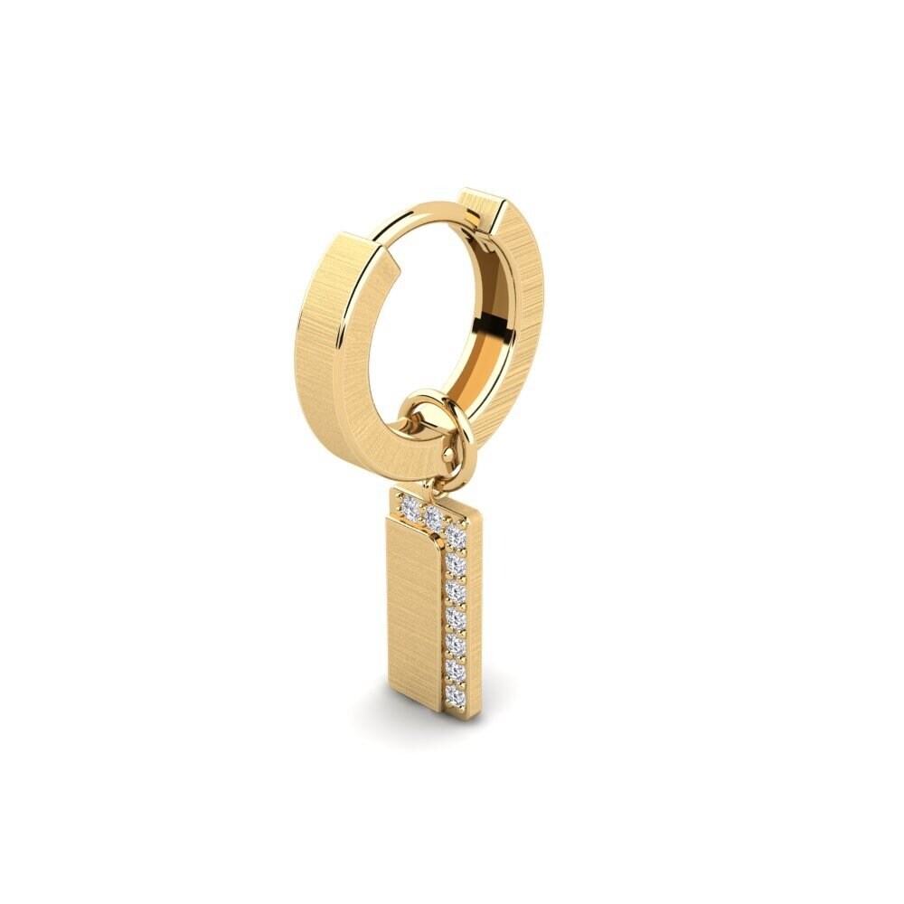 14ct Yellow Gold Lab Grown Diamond Men's Earring Joensu