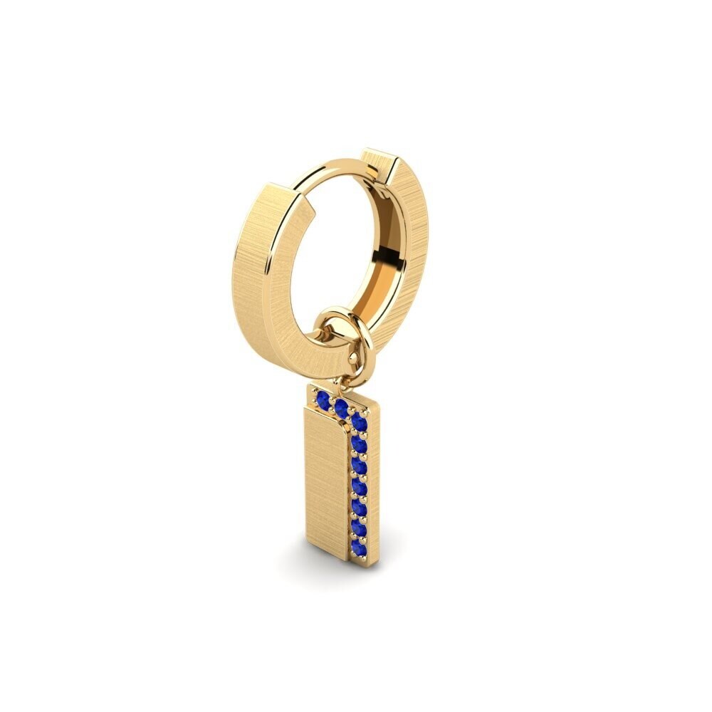 18ct Yellow Gold Sapphire Men's Earring Joensu