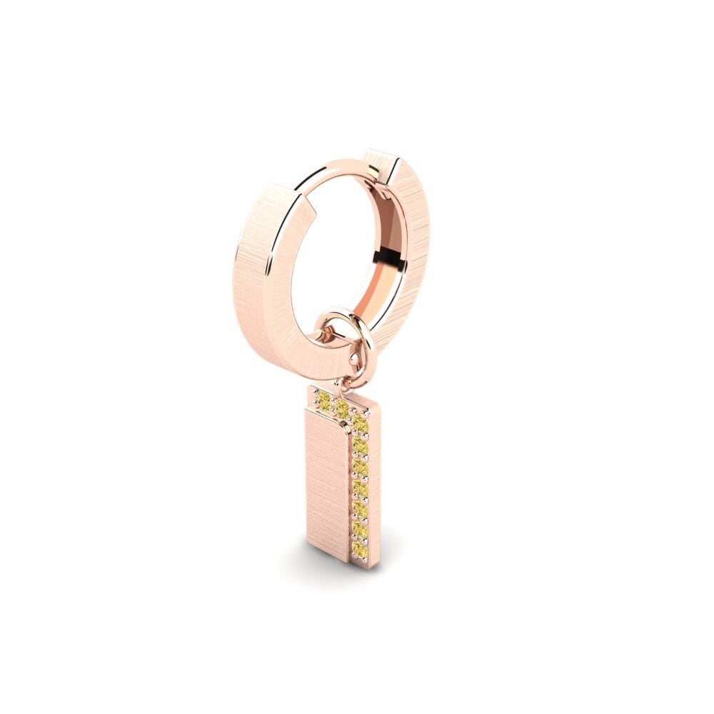 14ct Rose Gold Yellow Diamond Men's Earring Joensu