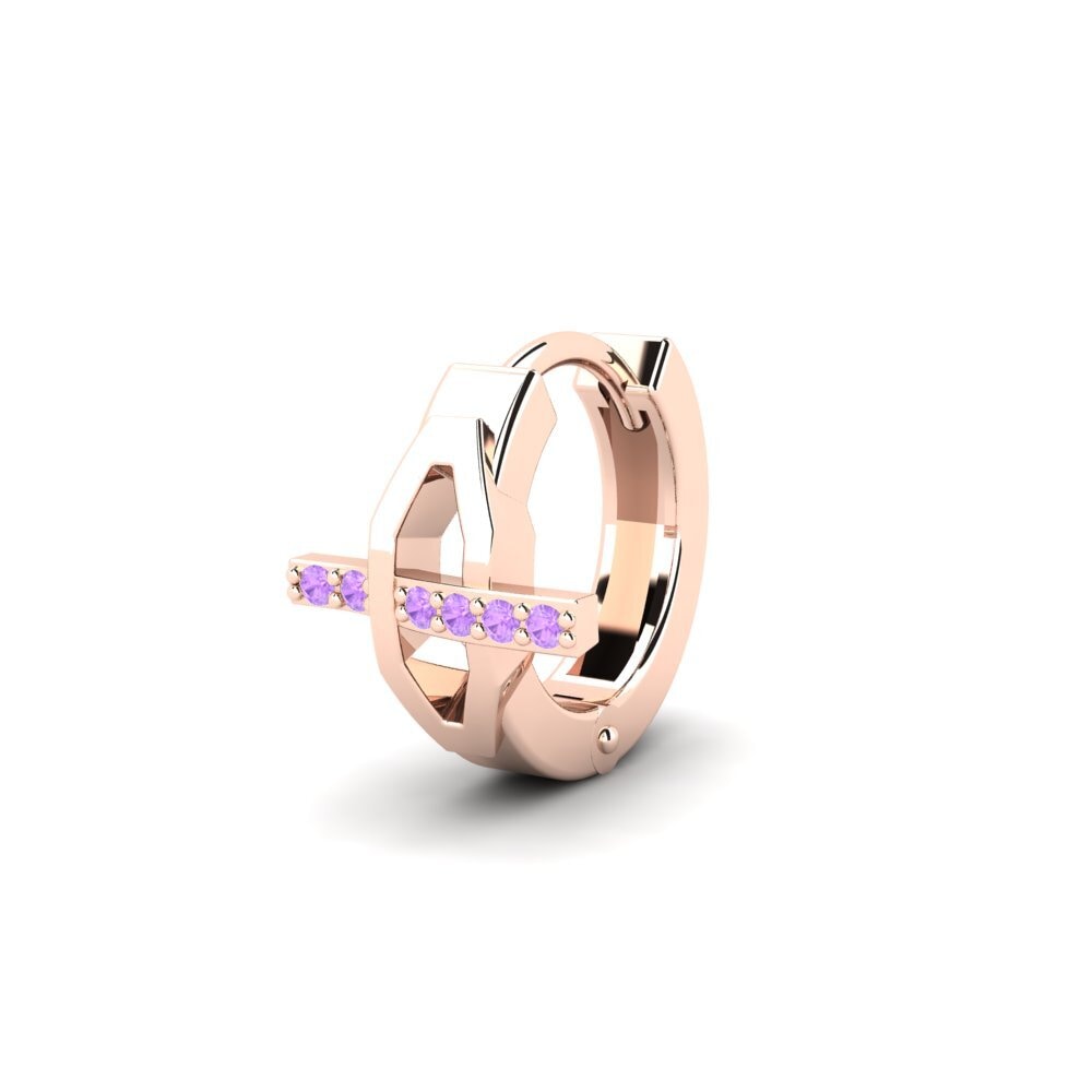 9k Oro Rosa Amatista Pendiente para hombre Joinder