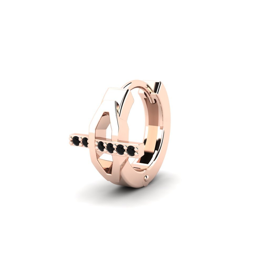 18ct Rose Gold Black Onyx Men's Earring Joinder