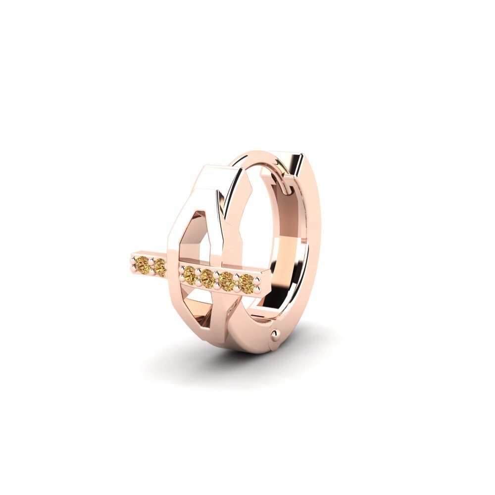 14ct Rose Gold Brown Diamond Men's Earring Joinder