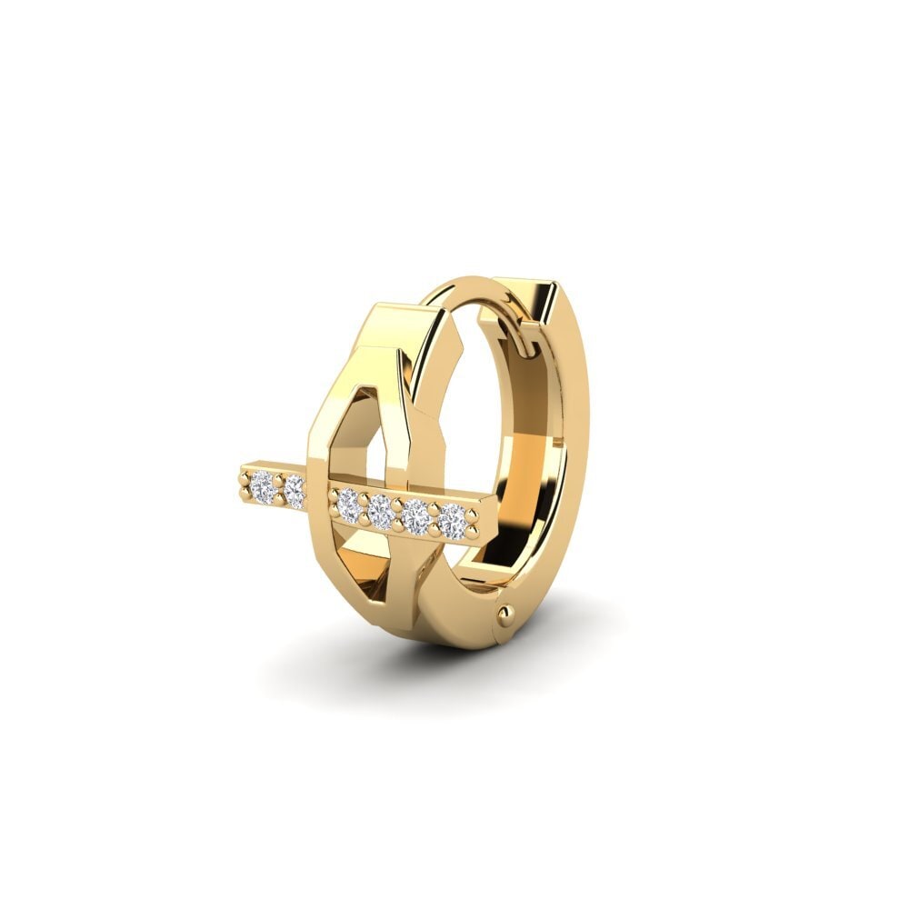 14ct Yellow Gold Diamond Men's Earring Joinder