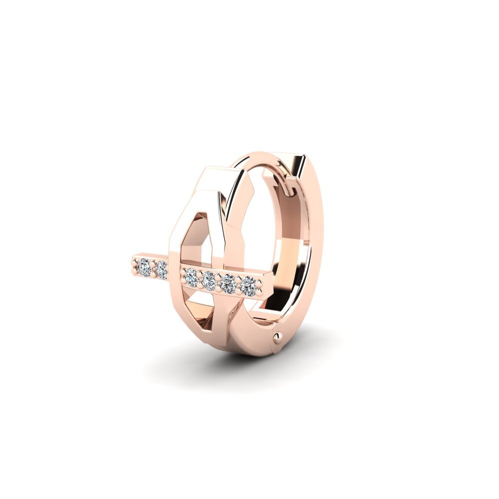 9k Oro Rosa Circonita Pendiente para hombre Joinder