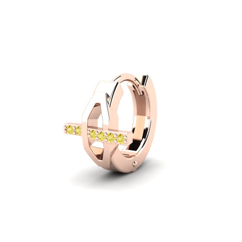 9ct Rose Gold Yellow Sapphire Men's Earring Joinder