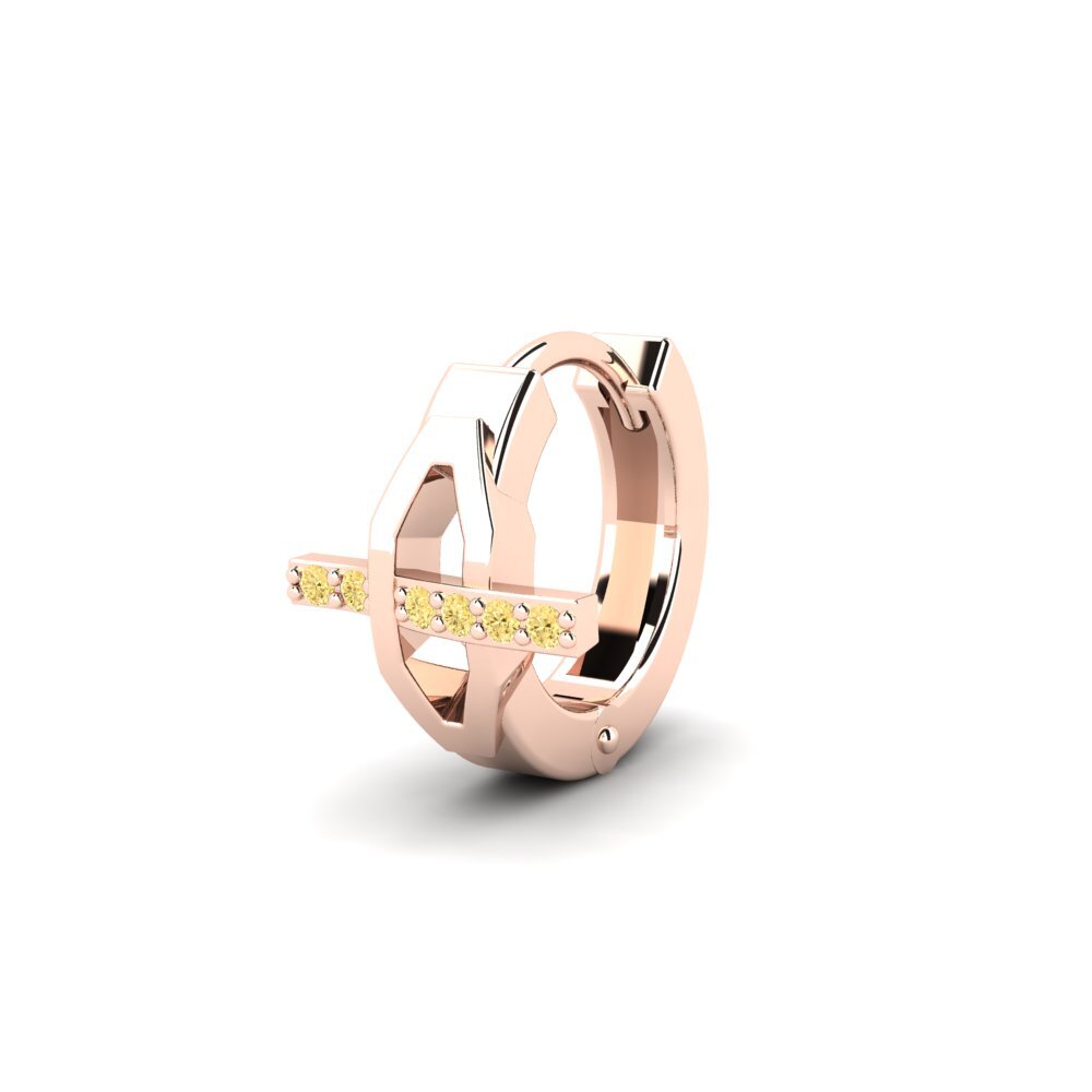 14ct Rose Gold Yellow Diamond Men's Earring Joinder