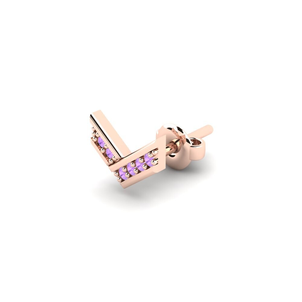 9k Oro Rosa Amatista Pendiente para hombre Judrus