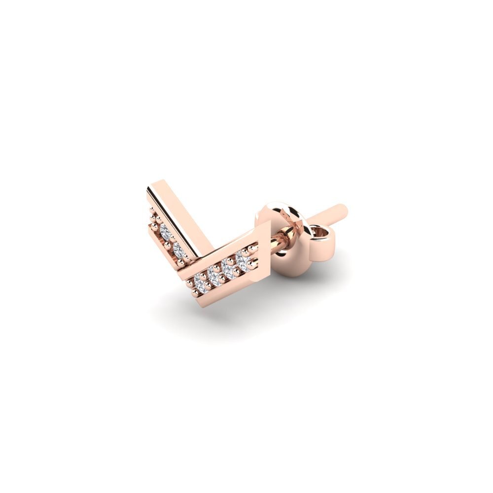 18k Oro Rosa Diamante Pendiente para hombre Judrus