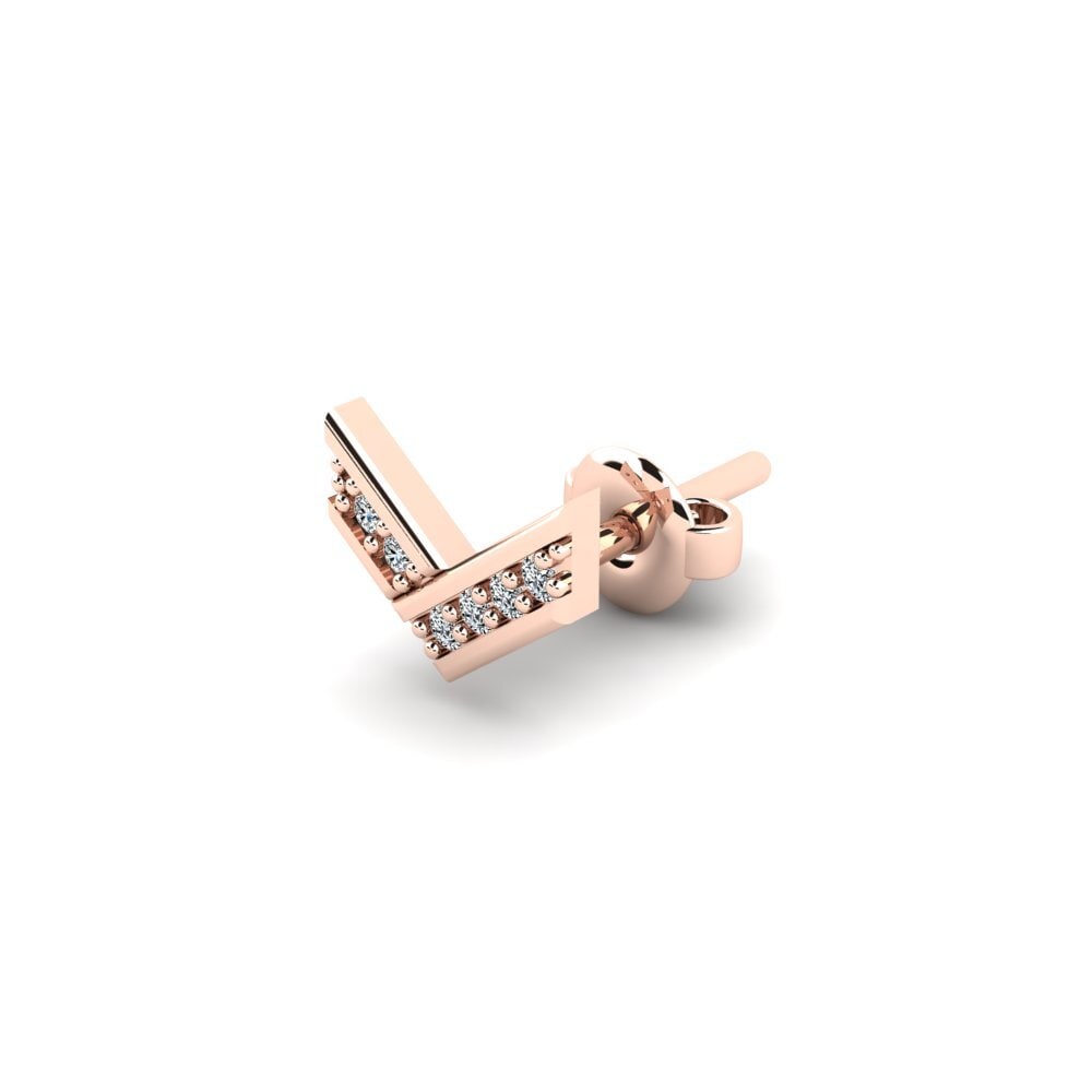 9k Oro Rosa Circonita Pendiente para hombre Judrus