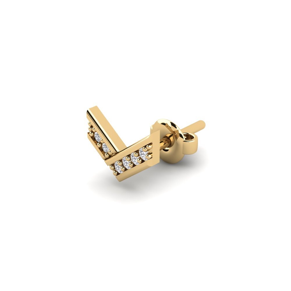 14ct Yellow Gold Lab Grown Diamond Men's Earring Judrus