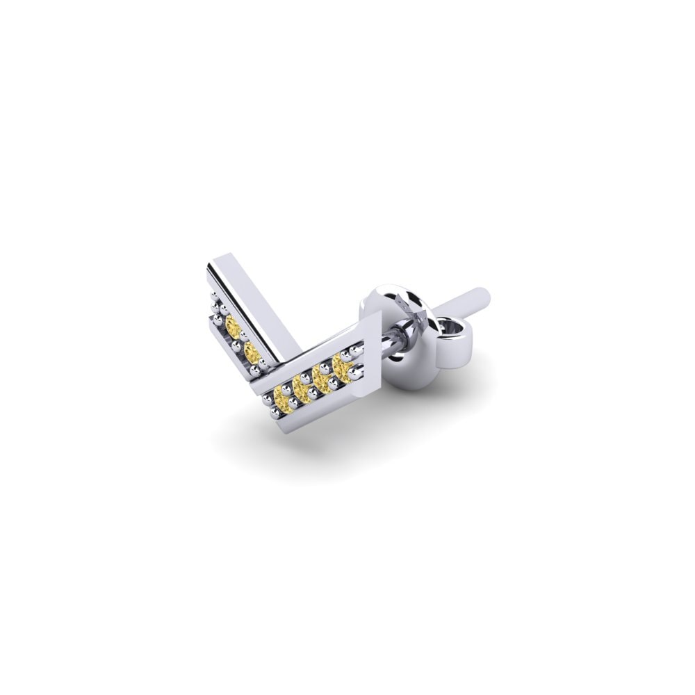 950 Palladium Žlutý diamant Pánské náušnice Judrus