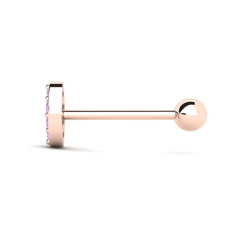 9k Oro Rosa Amatista Piercing oreja hombre Juryman