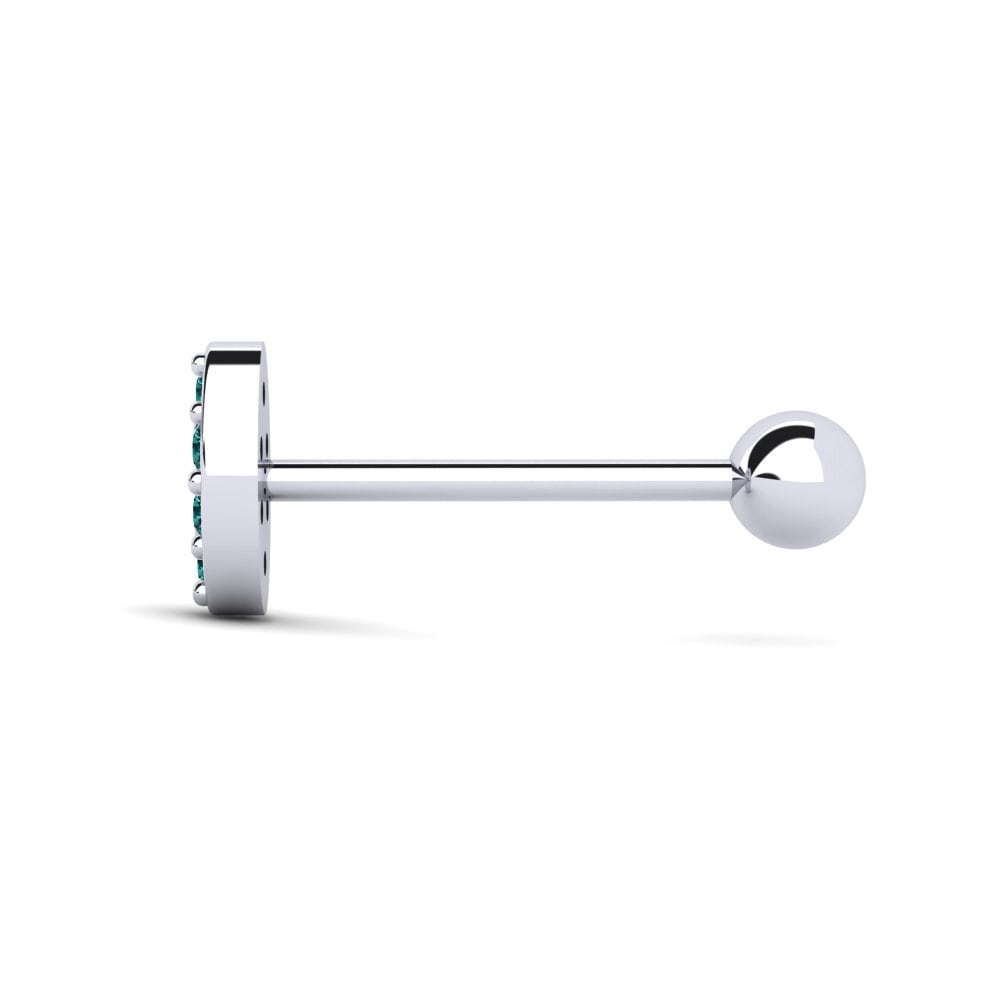 9ct White Gold Blue Diamond Men's Piercing Juryman