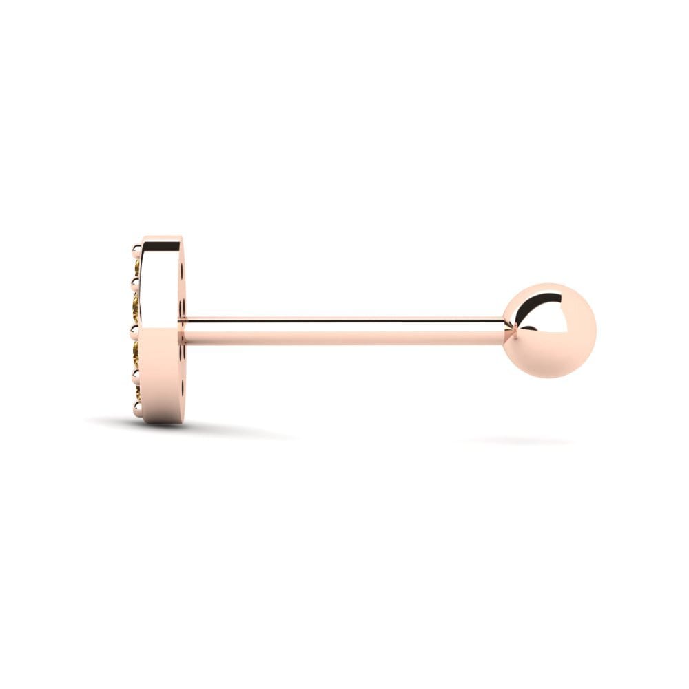 14ct Rose Gold Brown Diamond Men's Piercing Juryman