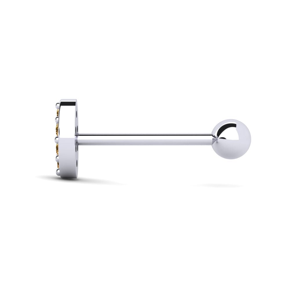 585 Bílé zlato Hnědý diamant Piercing pro muže Juryman