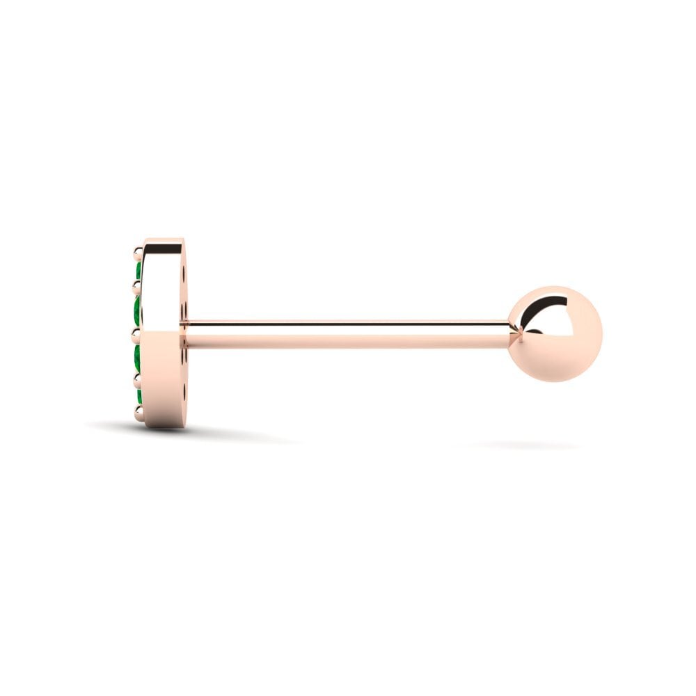 14ct Rose Gold Emerald Men's Piercing Juryman