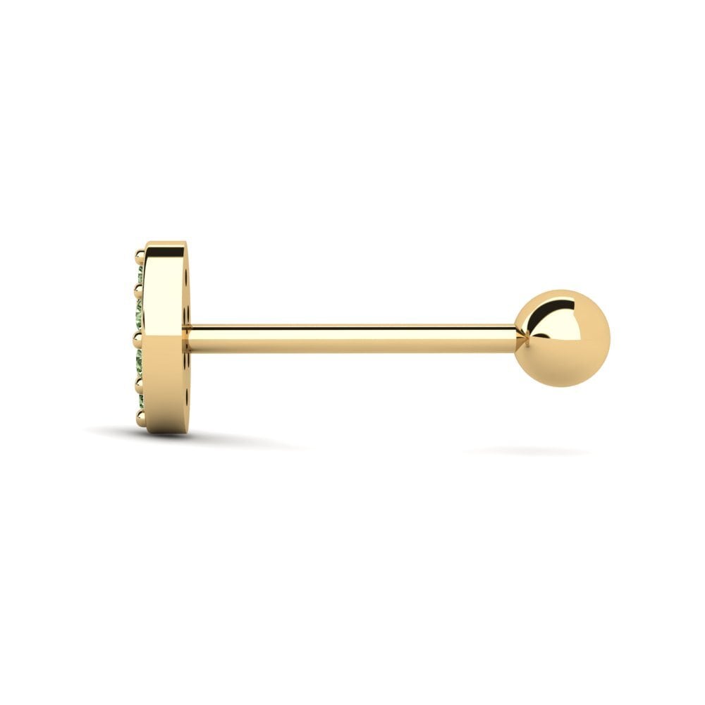 14ct Yellow Gold Green Diamond Men's Piercing Juryman