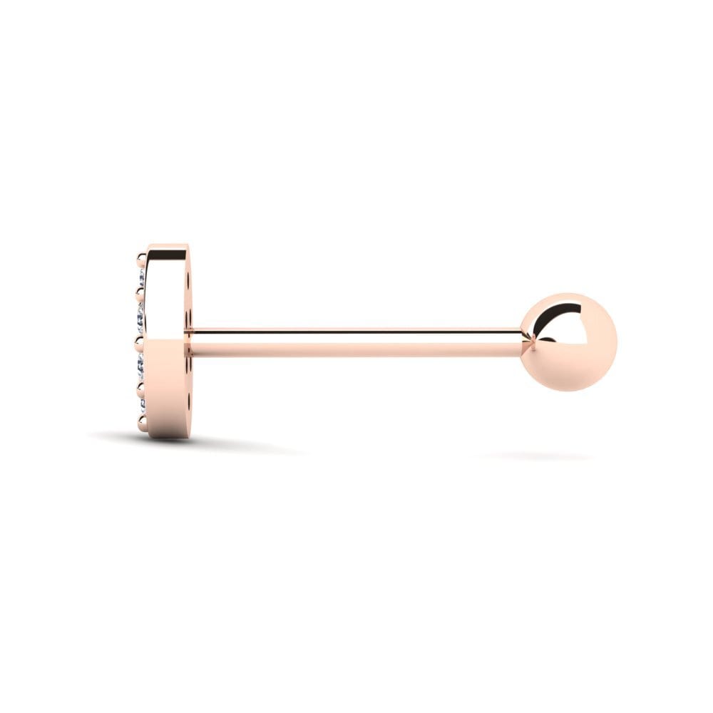 9k Oro Rosa Diamante cultivado en laboratorio Piercing oreja hombre Juryman