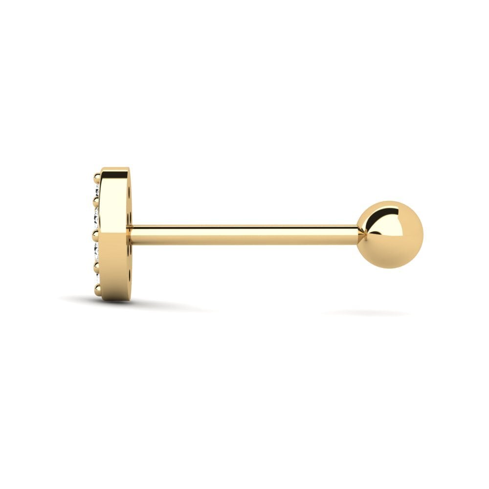 585 Gult Guld Moissanite Mænds Piercing Juryman