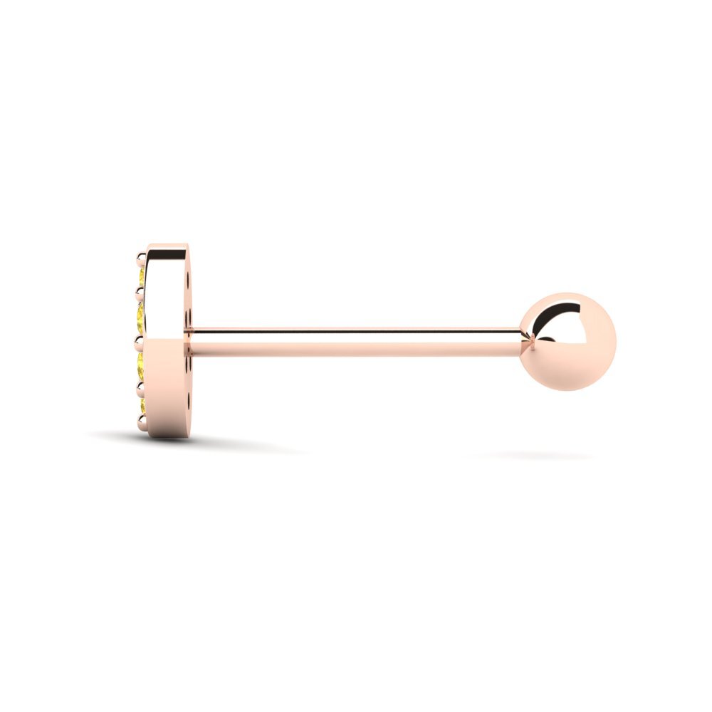 14ct Rose Gold Yellow Sapphire Men's Piercing Juryman