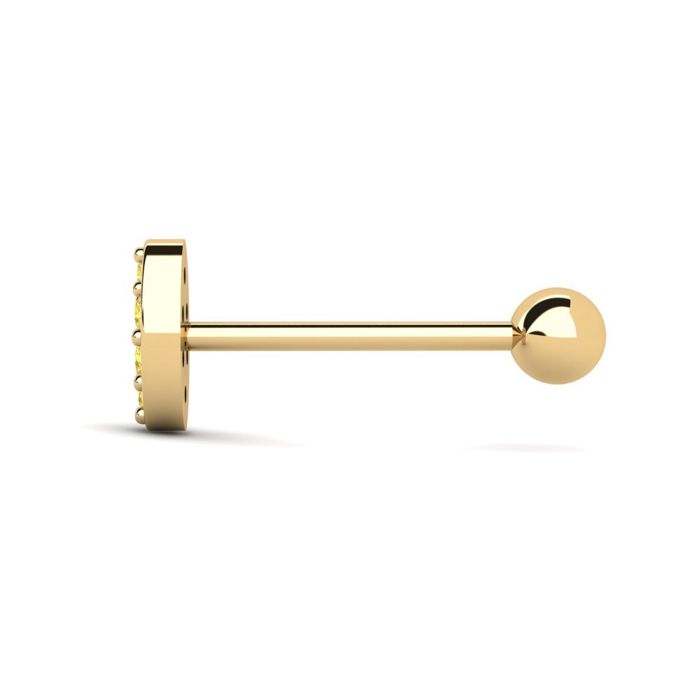 14ct Yellow Gold Yellow Sapphire Men's Piercing Juryman