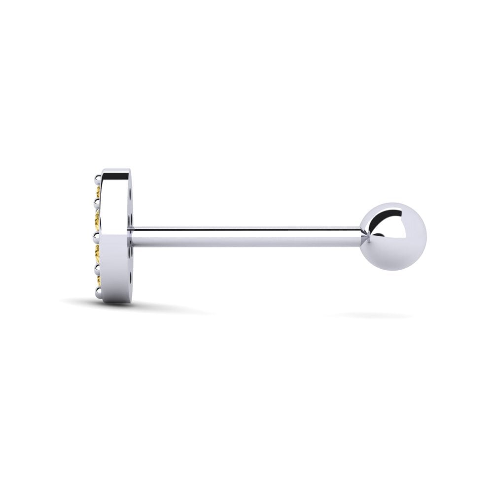 585 Bílé zlato Žlutý diamant Piercing pro muže Juryman