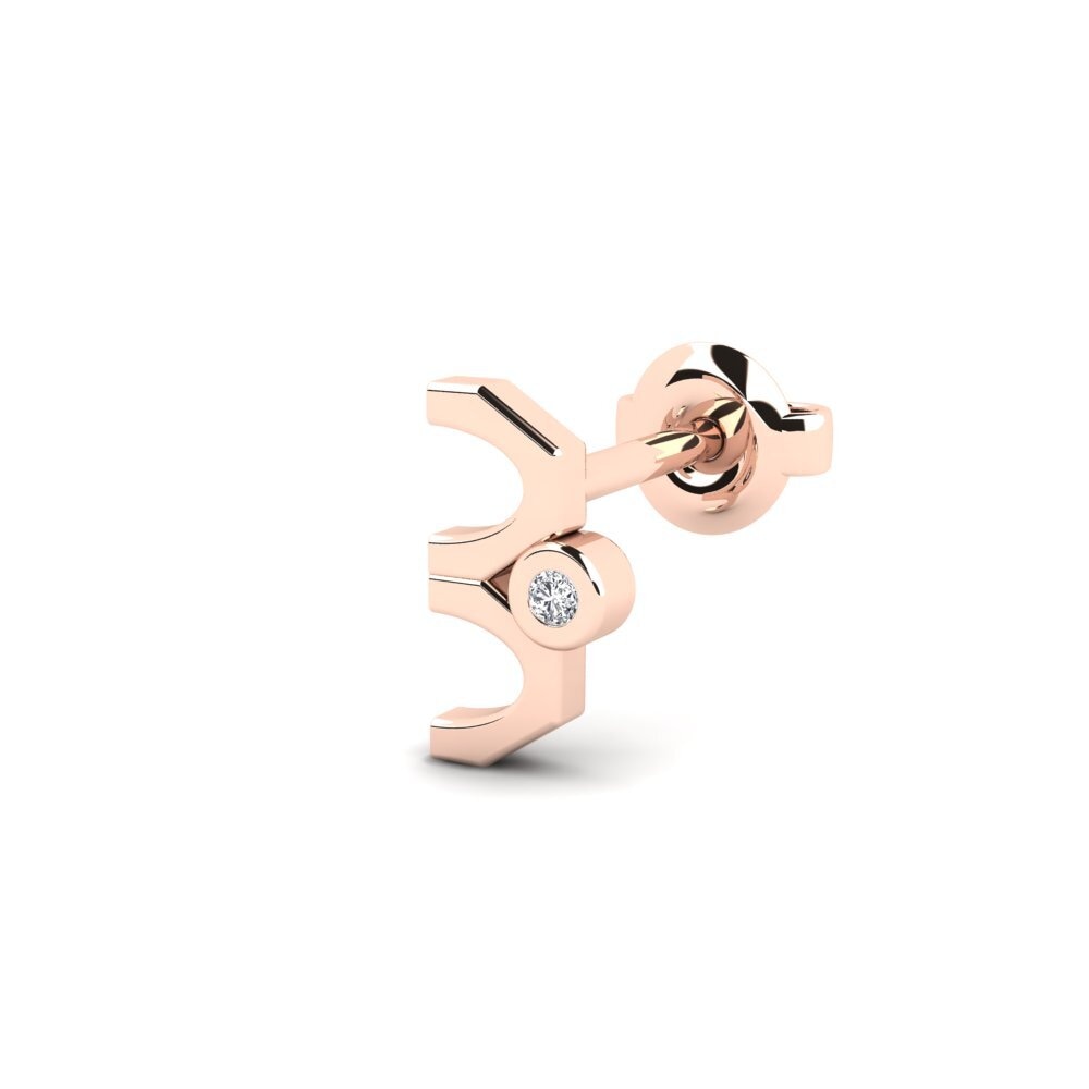 18k Oro Rosa Diamante Pendiente para hombre Justify - A
